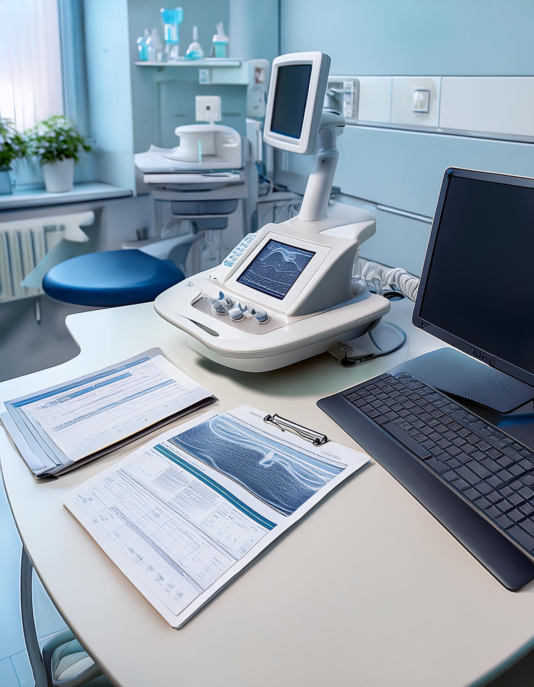 Verschiedene medizinische Bücher und Ausrüstung auf einem Tisch, um das Engagement für medizinisches Fachwissen zu verdeutlichen.